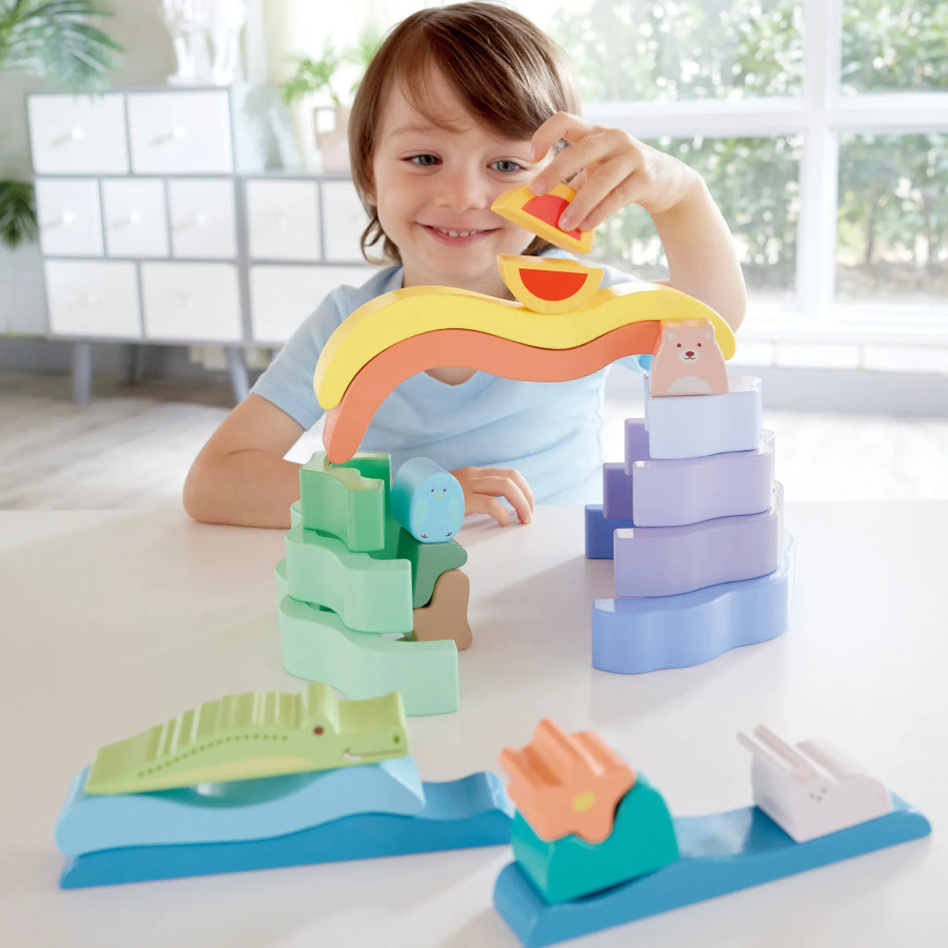 Flat River Group Hape Nature Scene Stacking Blocks – Colorful Wooden Nesting Toy* Blocks, Sorting & Stacking Toys