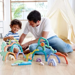 Flat River Group Hape Nature Scene Stacking Blocks – Colorful Wooden Nesting Toy* Blocks, Sorting & Stacking Toys