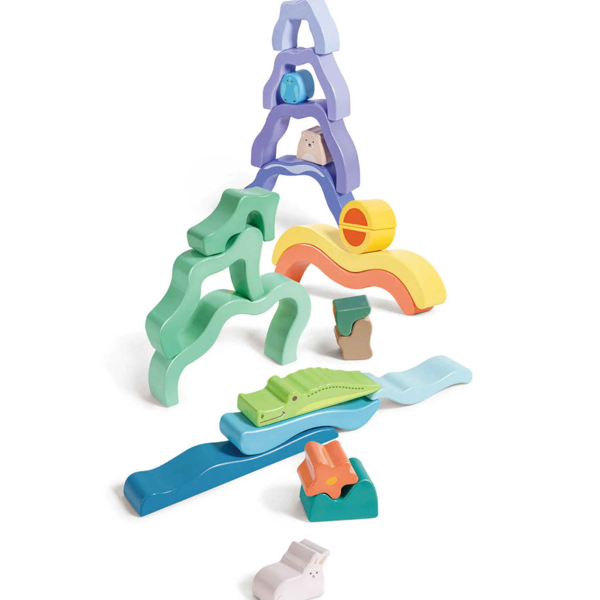 Flat River Group Hape Nature Scene Stacking Blocks – Colorful Wooden Nesting Toy* Blocks, Sorting & Stacking Toys