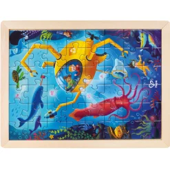 Flat River Group Hape Ocean Rescue 48pc Double-Sided Coloring Jigsaw Puzzle* Puzzles