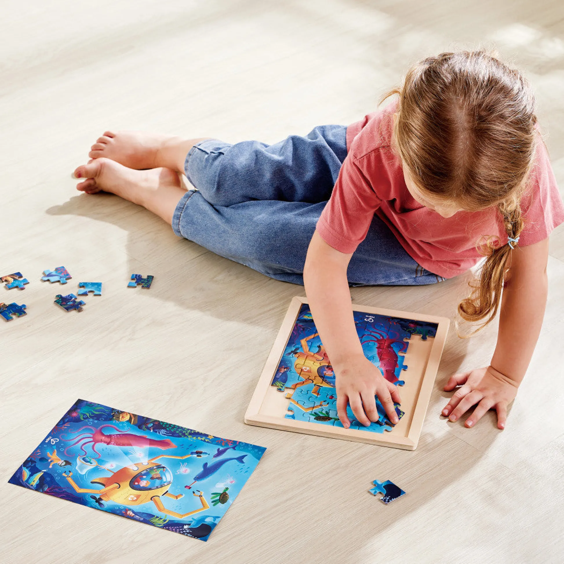 Flat River Group Hape Ocean Rescue 48pc Double-Sided Coloring Jigsaw Puzzle* Puzzles