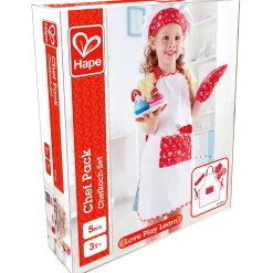 Flat River Group Hape 5pc Chef Pack - Red & White, Kitchen Dress Up Toy Playset* Dress Up & Accessories|Dress Up