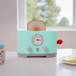 Flat River Group Hape 15pc Ding & Pop-Up Toaster - Teal Wooden Food Playset* Kitchens & Play Food|Dress Up