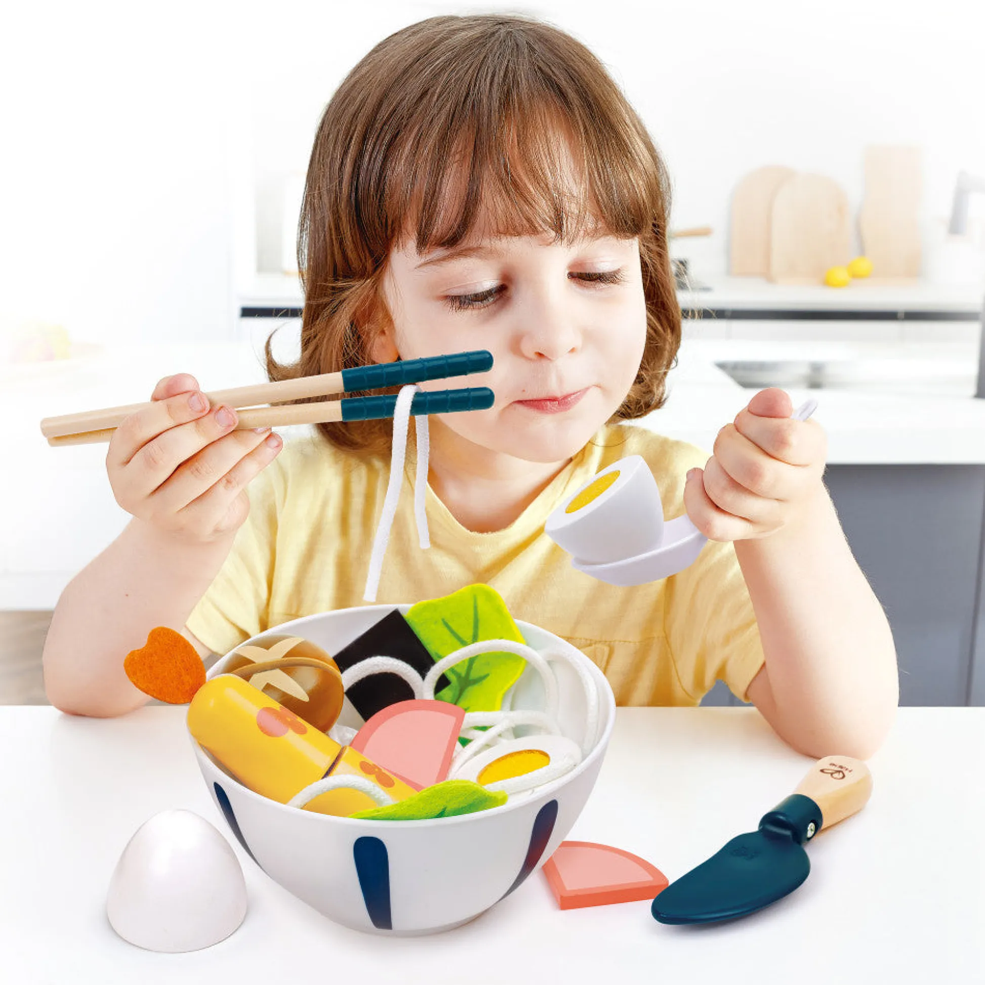 Flat River Group Hape 11pc Slurp-Slurp Udon Wooden Playset* Kitchens & Play Food|Dress Up