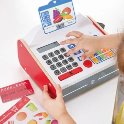 Flat River Group Hape 24-Piece Beep 'N' Buy Cash Register - Red & White* Kitchens & Play Food|Dress Up