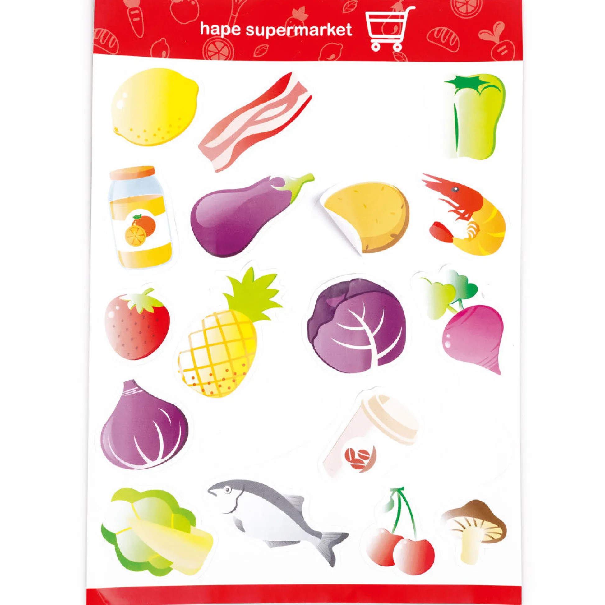Flat River Group Hape 24-Piece Beep 'N' Buy Cash Register - Red & White* Kitchens & Play Food|Dress Up