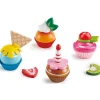 Flat River Group Hape 18-Piece Cupcake Set - Colorful Wooden Desserts Playset* Kitchens & Play Food|Dress Up