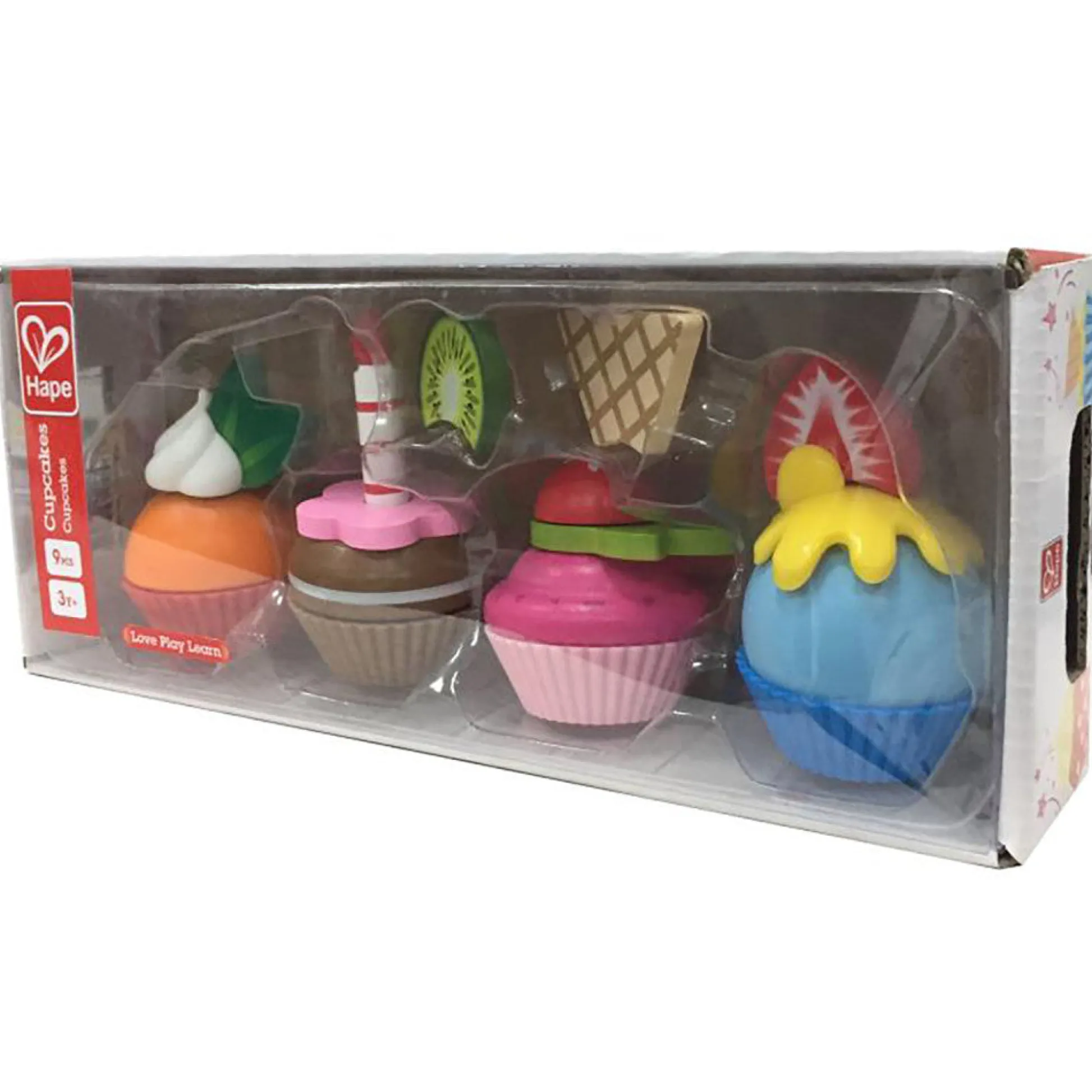 Flat River Group Hape 18-Piece Cupcake Set - Colorful Wooden Desserts Playset* Kitchens & Play Food|Dress Up