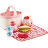 Flat River Group Hape 9-Piece Toddler Picnic Basket Set - Soft Toy Food & Blanket* Kitchens & Play Food|Dress Up