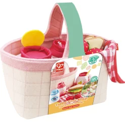 Flat River Group Hape 9-Piece Toddler Picnic Basket Set - Soft Toy Food & Blanket* Kitchens & Play Food|Dress Up