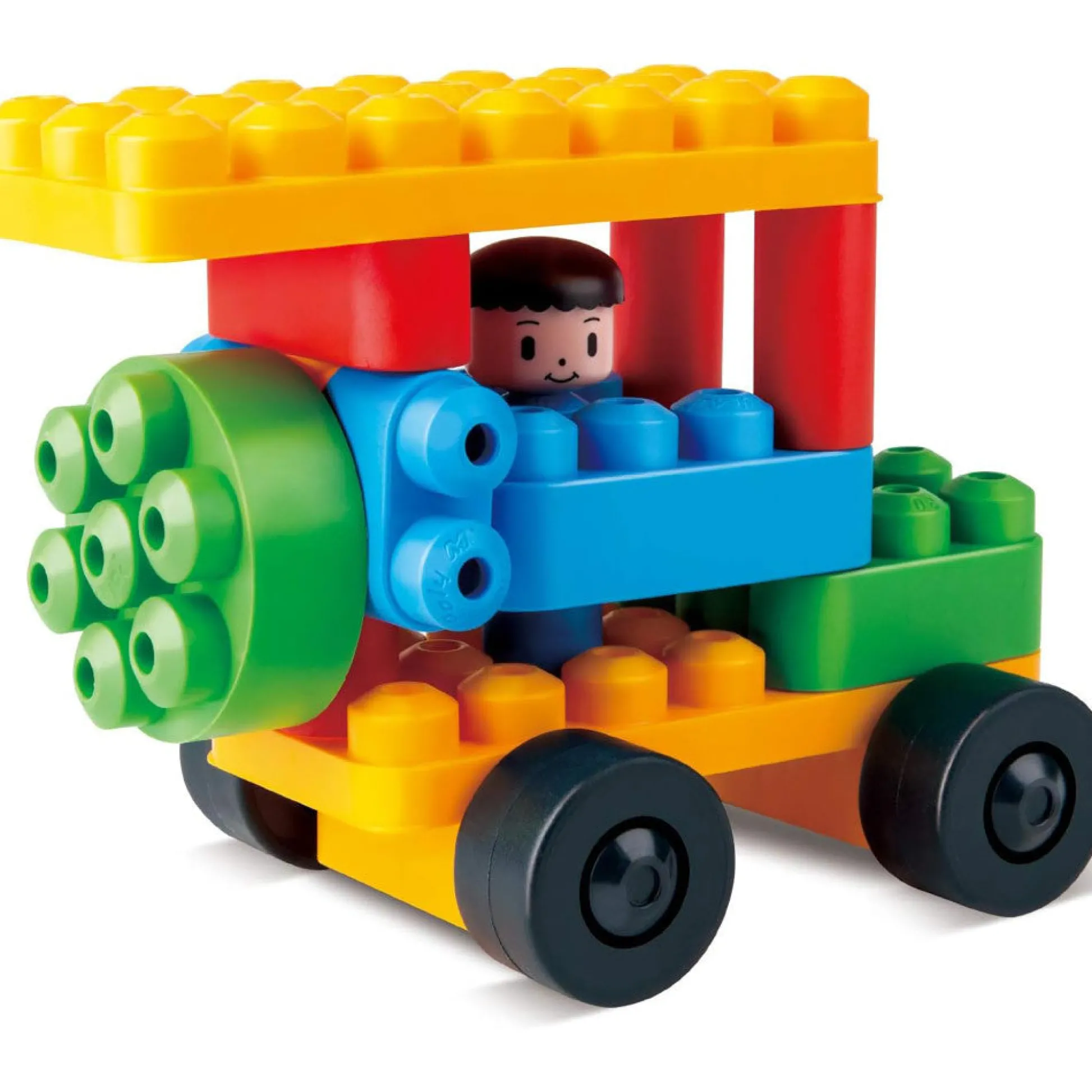 Flat River Group Hape PolyM Zoo Keeper 'n Cars Kit - 40pc Creative Building Blocks Set* Social & Emotional Skills