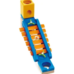 Flat River Group Hape Quadrilla 15-Piece Sonic Playground Marble Run with Xylophone Rail* Wood & Jumbo Blocks
