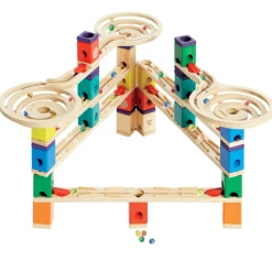 Flat River Group Hape Quadrilla Vertigo Wooden Marble Run Set - 134 Pieces, Educational Toy for Ages 4+* Wood & Jumbo Blocks
