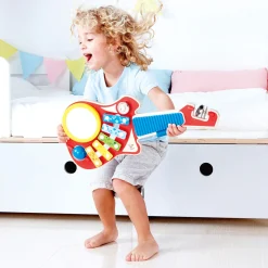 Flat River Group Hape Rainbow 6-in-1 Music Maker Wooden Guitar Toy* Preschool Education Toys & Activities|Musical & Sound Toys