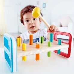 Flat River Group Hape Rainbow Pounder – Colorful Wooden Hammering Bench Toy* Preschool Education Toys & Activities