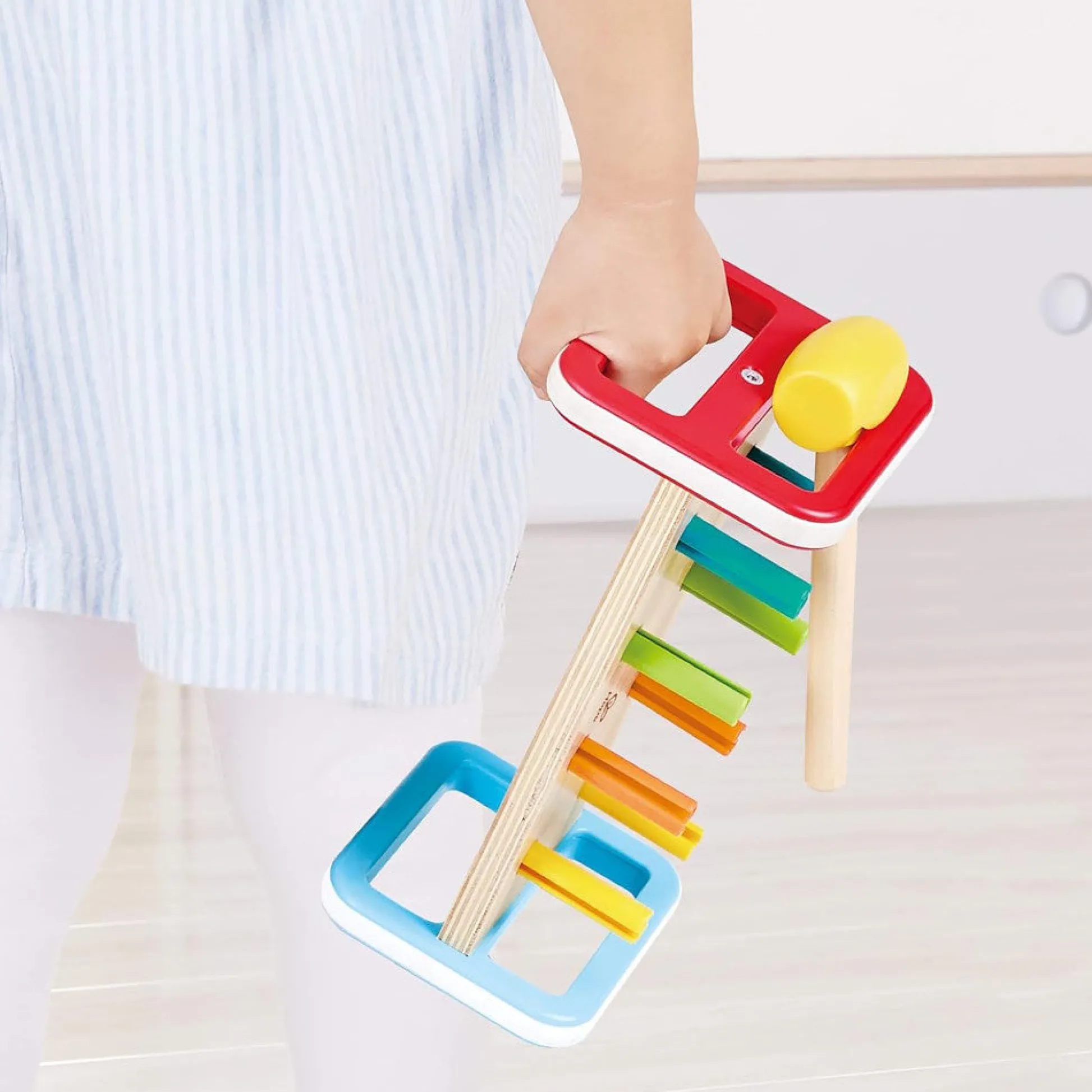 Flat River Group Hape Rainbow Pounder – Colorful Wooden Hammering Bench Toy* Preschool Education Toys & Activities