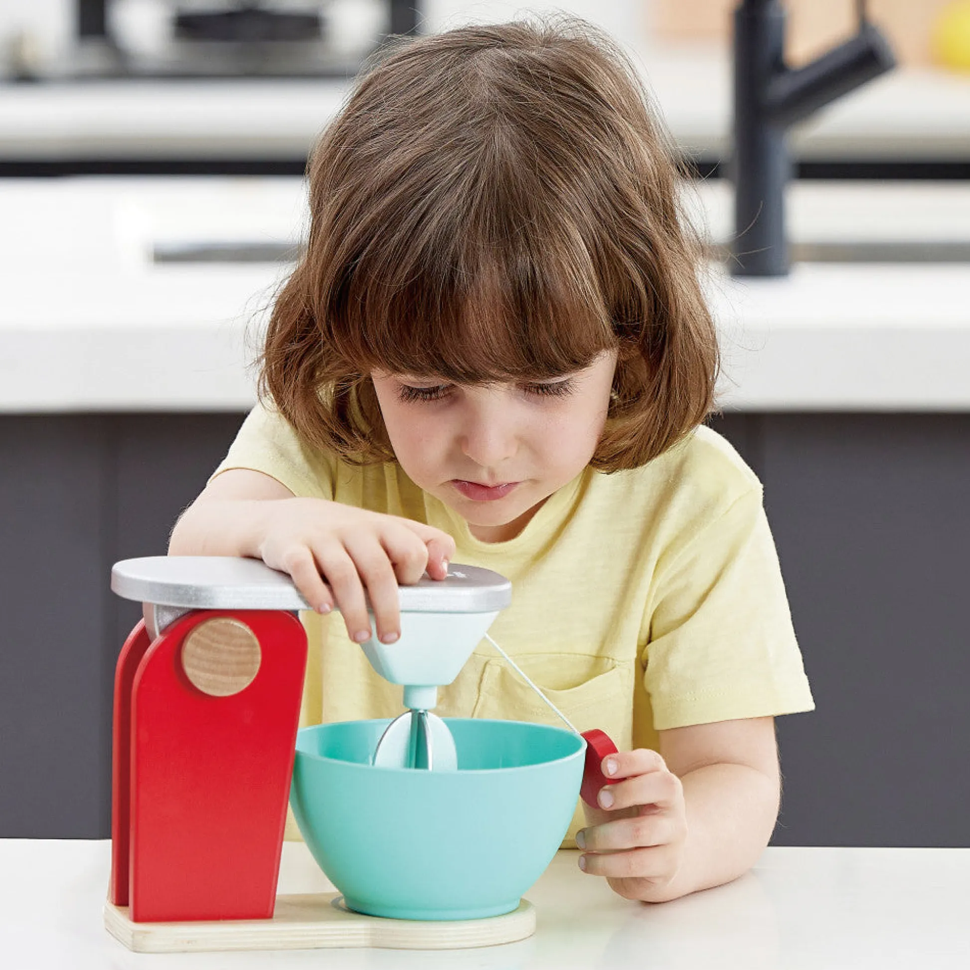 Flat River Group Hape Red Wooden Mix & Bake Set - Whirl & Twirl Blender Toy* Kitchens & Play Food|Dress Up