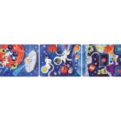 Flat River Group Hape Space Adventure 3-Pack Jigsaw Puzzles – 48 pc Each* Puzzles