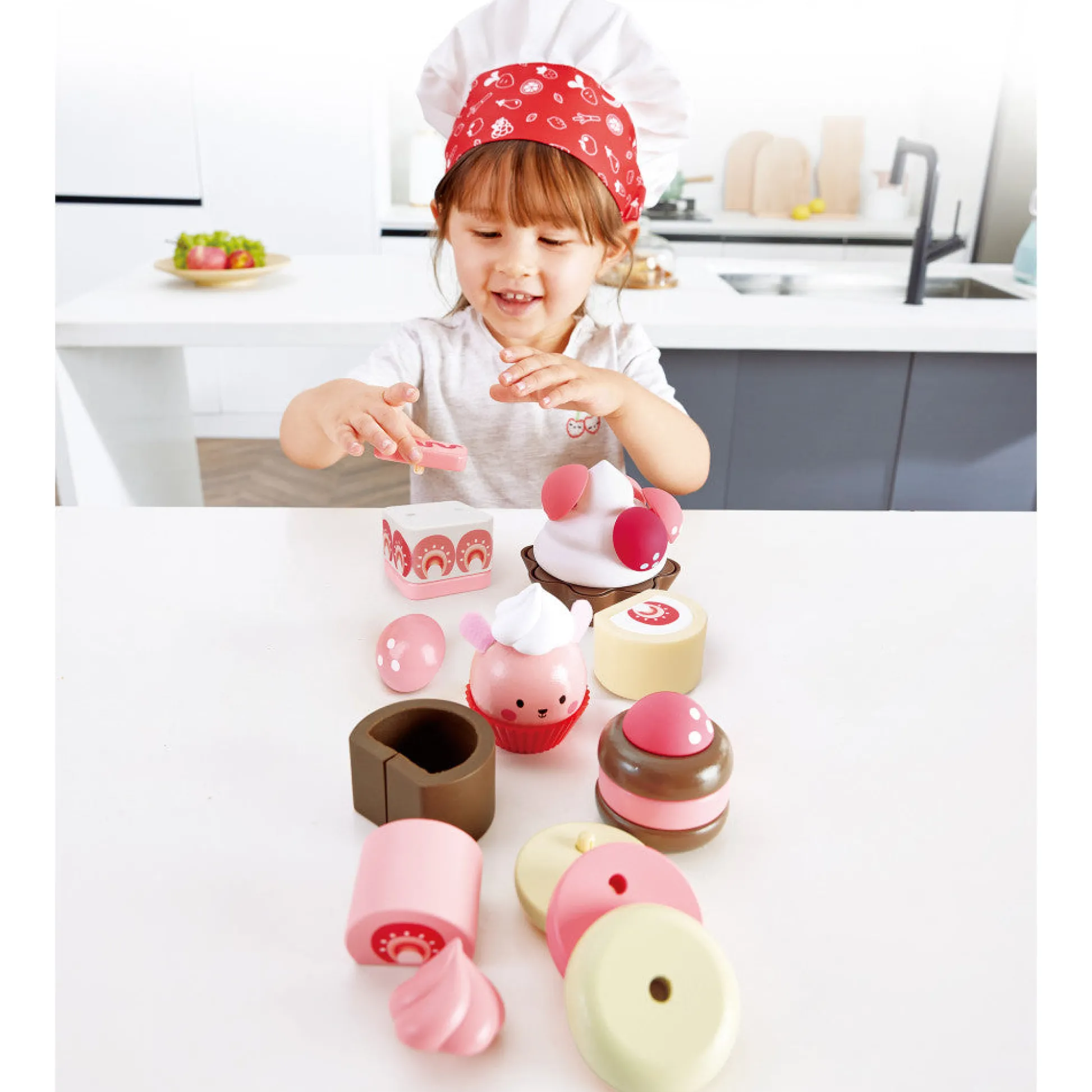 Flat River Group Hape Strawberry Dessert Delight Playset - Pretty in Pink* Kitchens & Play Food|Dress Up