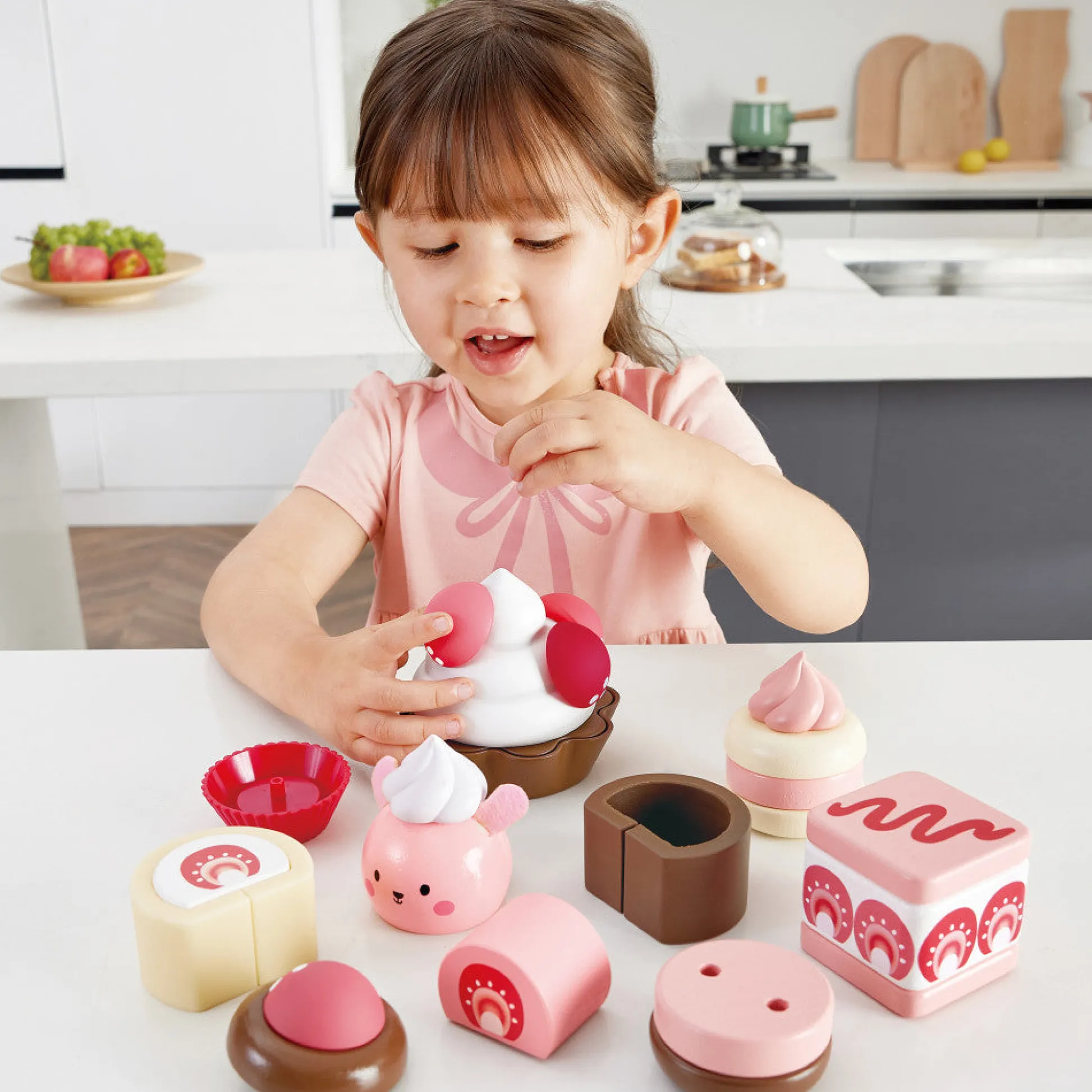 Flat River Group Hape Strawberry Dessert Delight Playset - Pretty in Pink* Kitchens & Play Food|Dress Up
