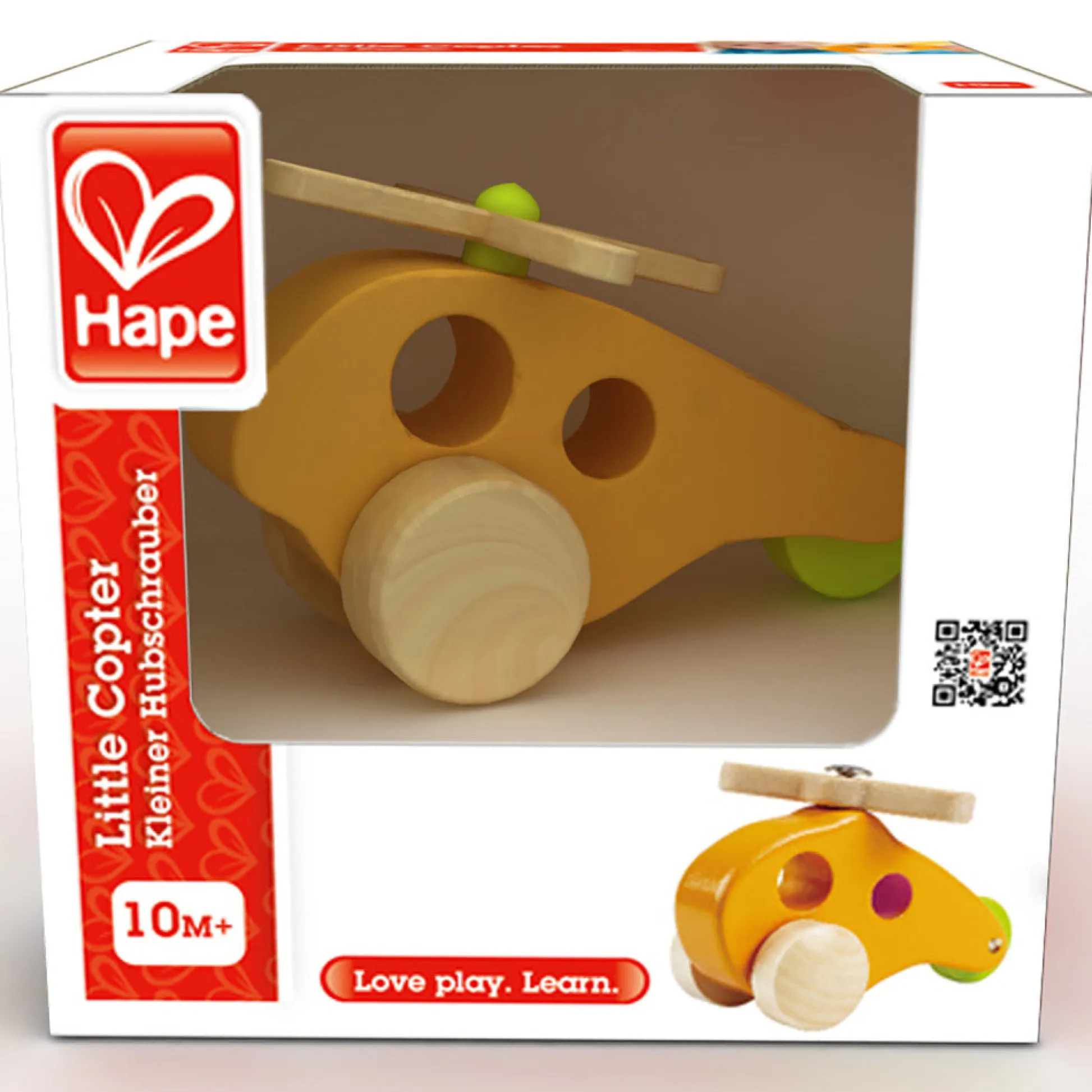 Flat River Group Hape Sunny Yellow Little Copter - Wooden Toy Helicopter for Toddlers* Preschool Education Toys & Activities|Preschool Vehicles