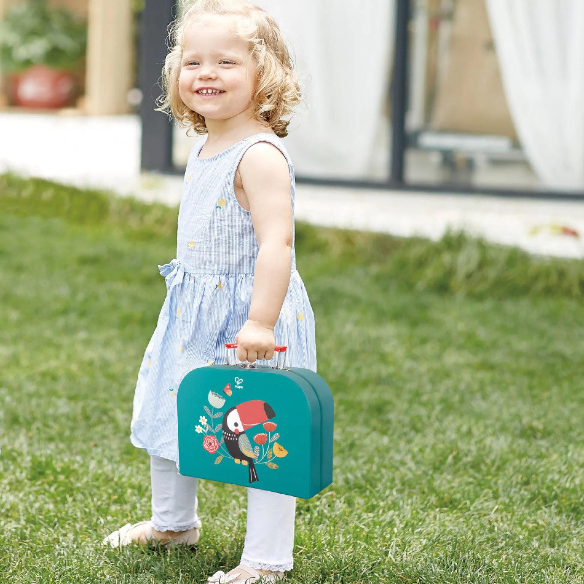 Flat River Group Hape Tea Time Playset - 15pc Teal & Pink with Carry Case* Kitchens & Play Food|Dress Up