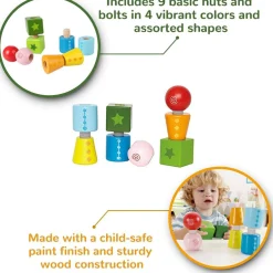 Flat River Group Hape Twist & Turnables - Colorful Wooden Shapes Blocks* Preschool Education Toys & Activities|Preschool Building Sets & Blocks