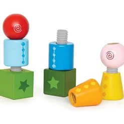 Flat River Group Hape Twist & Turnables - Colorful Wooden Shapes Blocks* Preschool Education Toys & Activities|Preschool Building Sets & Blocks