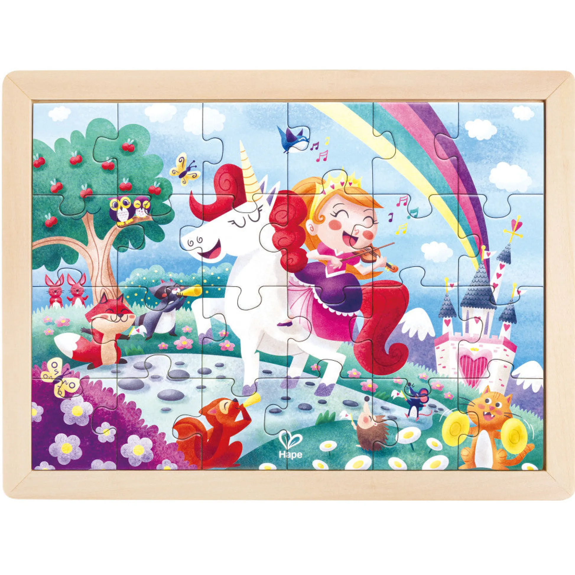 Flat River Group Hape Unicorn Friends 24pc Double-Sided Coloring Puzzle* Puzzles