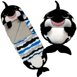 Flat River Group Happy Nappers 54 inch Ozzy The Black Shark 2-in-1 Plush Pillow and Sleepy Sack* Stuffed Animals|Stuffed Animals & Plush Toys