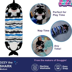 Flat River Group Happy Nappers 54 inch Ozzy The Black Shark 2-in-1 Plush Pillow and Sleepy Sack* Stuffed Animals|Stuffed Animals & Plush Toys