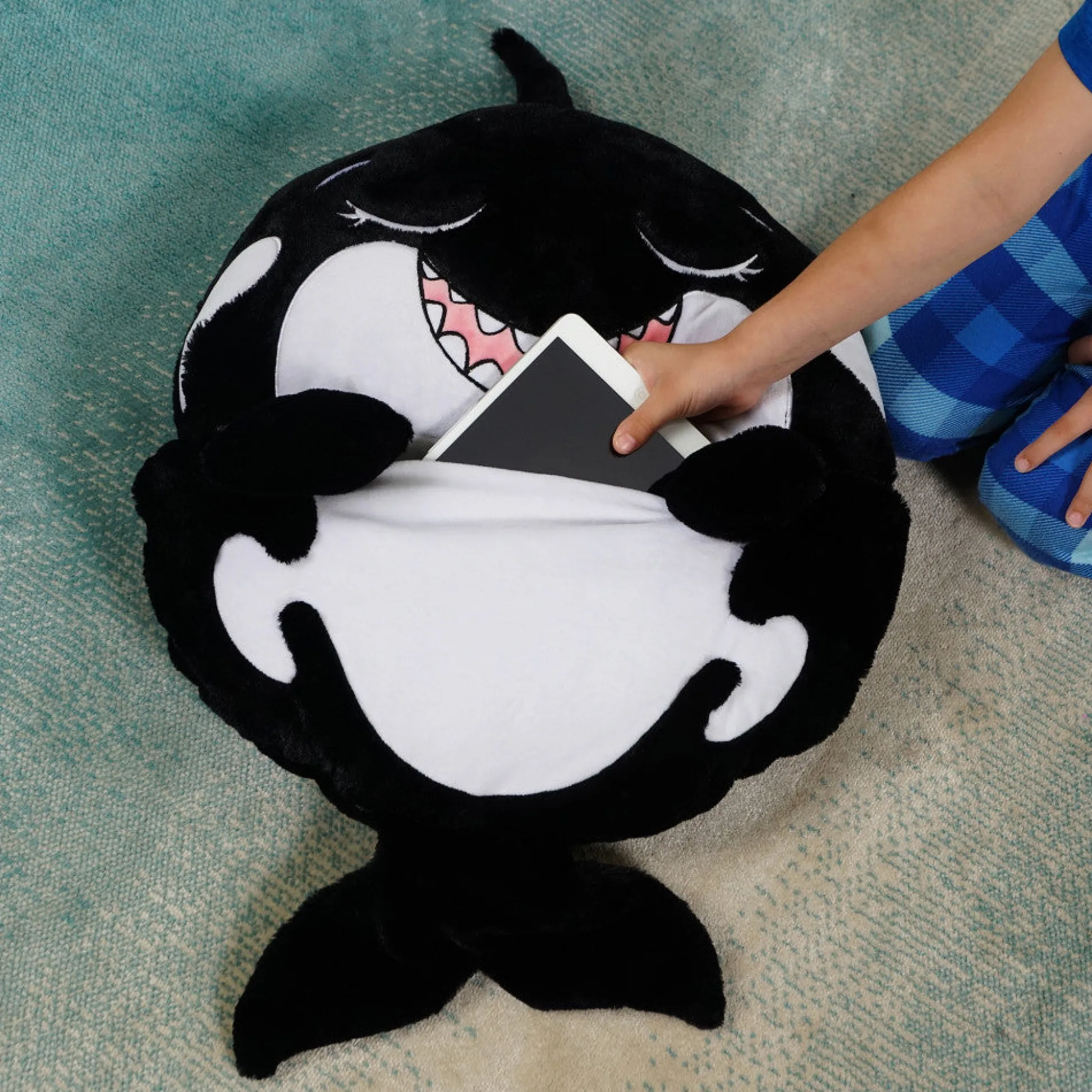 Flat River Group Happy Nappers 54 inch Ozzy The Black Shark 2-in-1 Plush Pillow and Sleepy Sack* Stuffed Animals|Stuffed Animals & Plush Toys