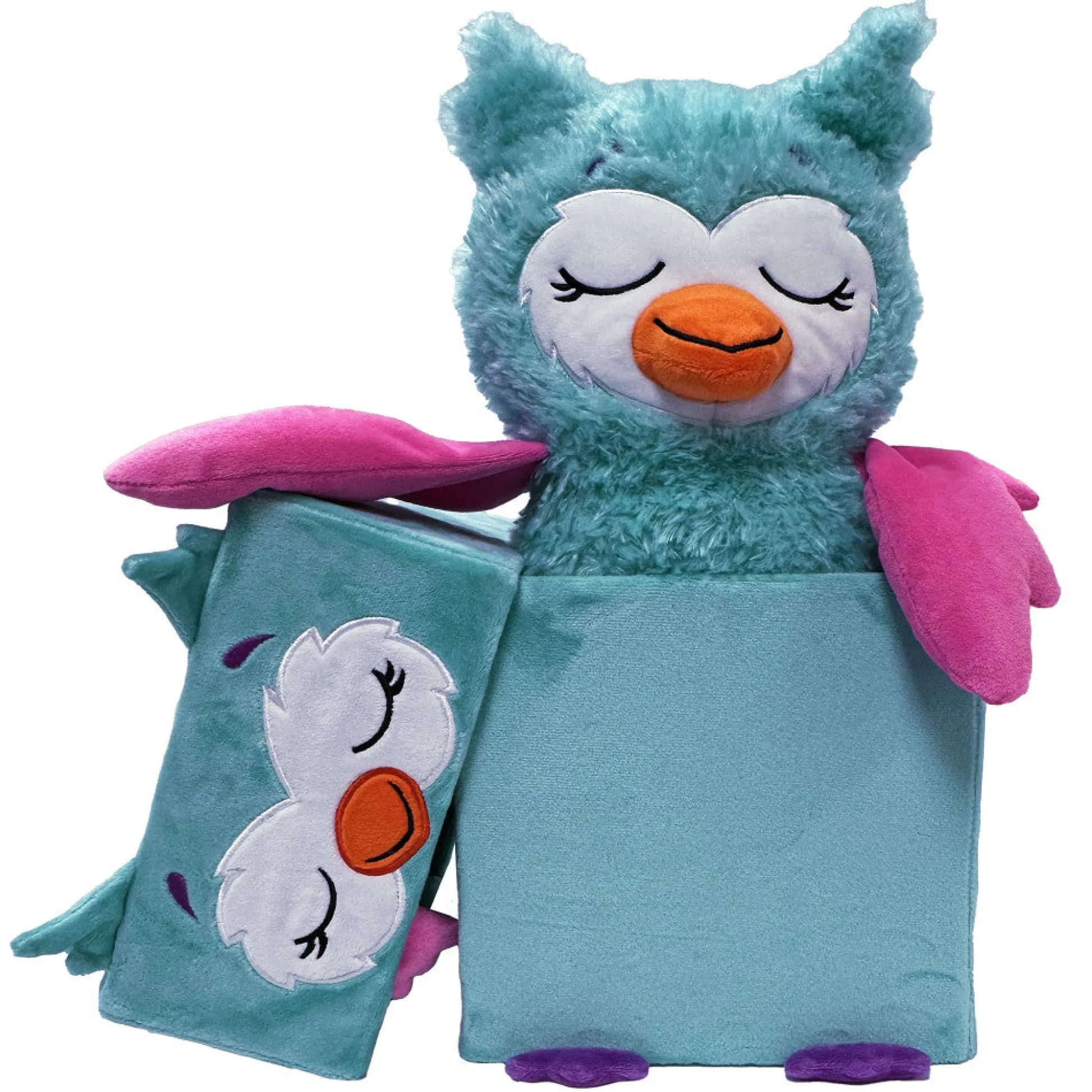 Flat River Group Happy Nappers Adorable Storables 15 inch Owl Plush - Teal & Pink* Stuffed Animals|Stuffed Animals & Plush Toys