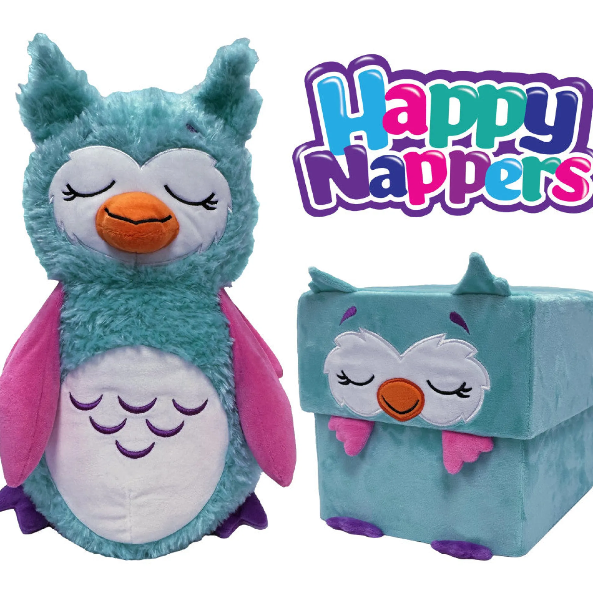 Flat River Group Happy Nappers Adorable Storables 15 inch Owl Plush - Teal & Pink* Stuffed Animals|Stuffed Animals & Plush Toys