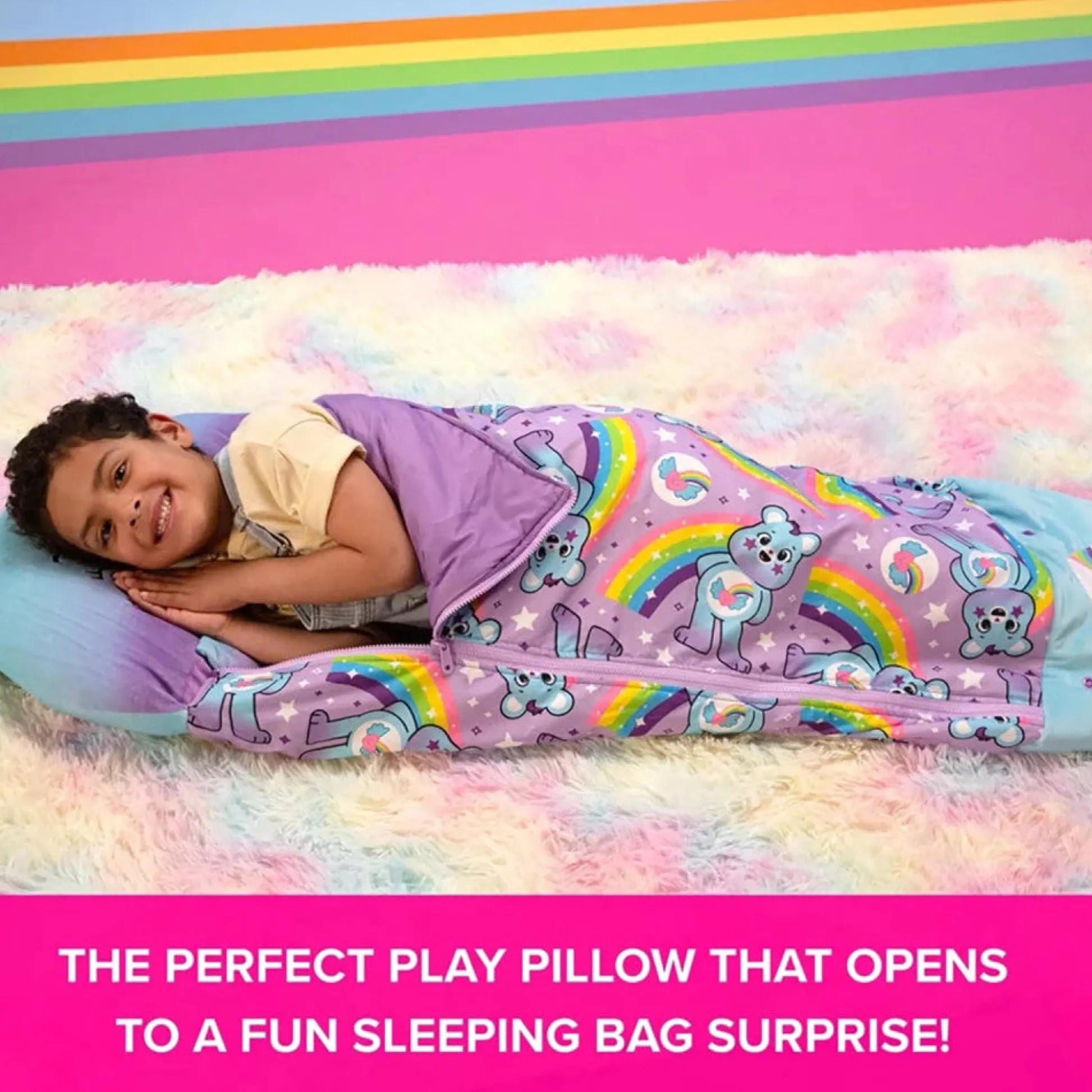 Flat River Group Happy Nappers Care Bears Medium Sleep Sack - Dream Bright Bear* Social & Emotional Skills|Stuffed Animals