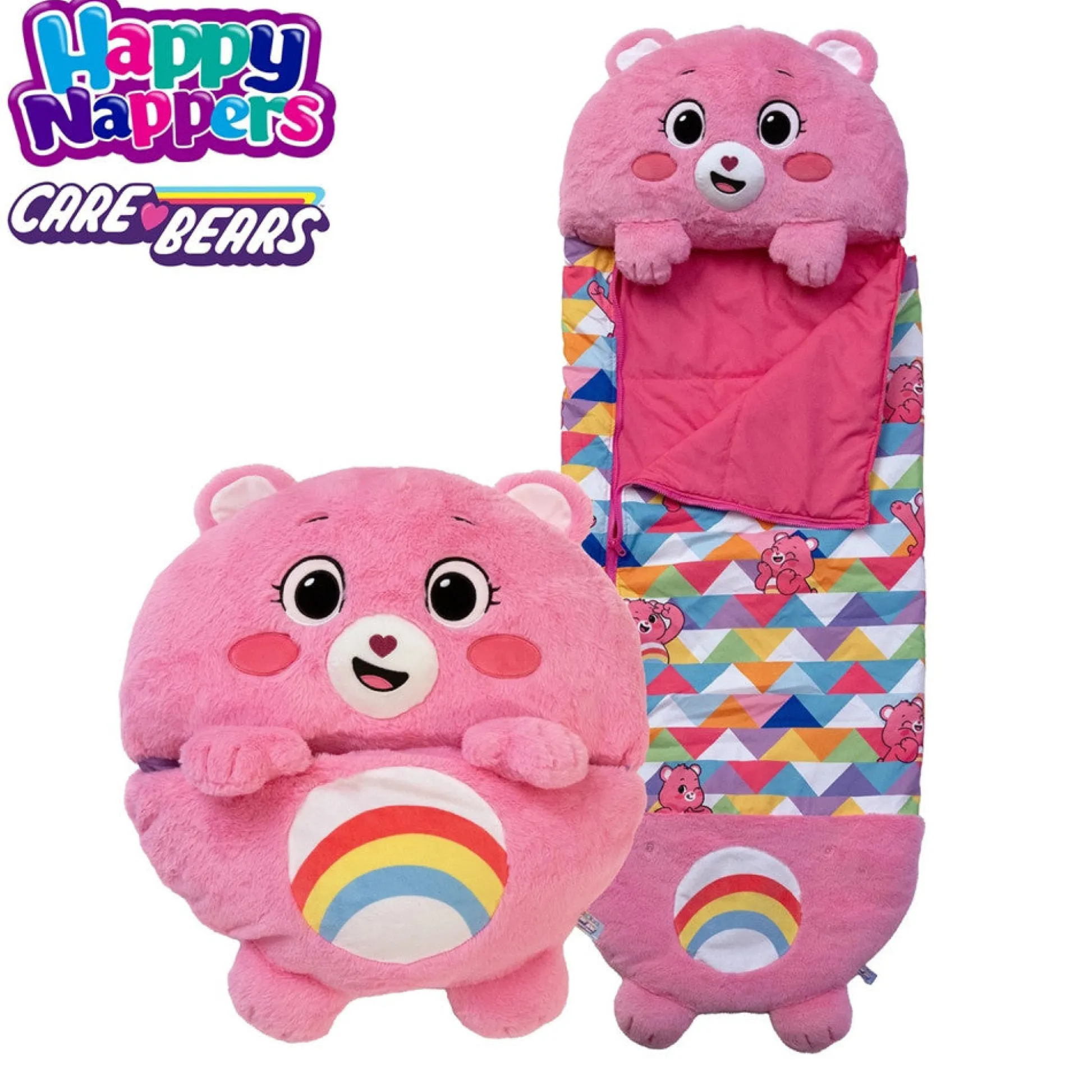 Flat River Group Happy Nappers Care Bears Cheer Bear Sleep Sack - Large, Kids 7+* Social & Emotional Skills|Stuffed Animals