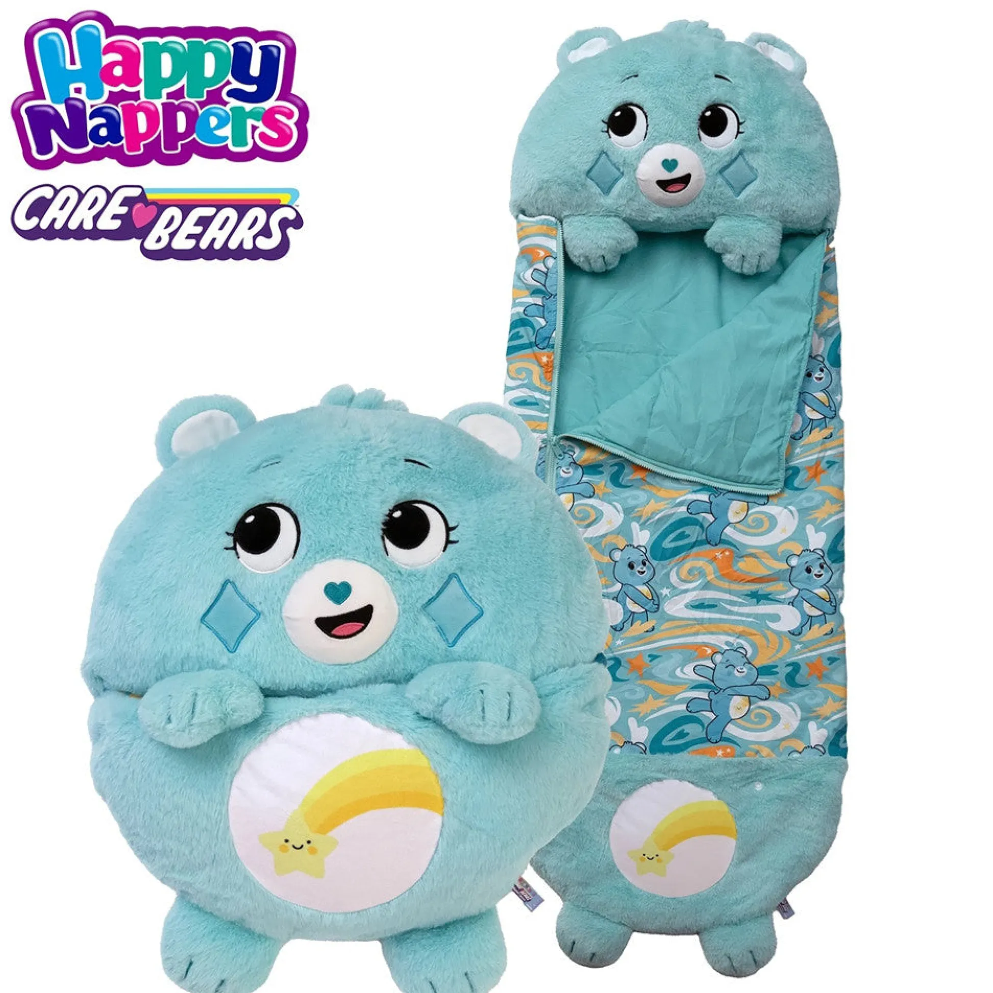 Flat River Group Happy Nappers: Care Bears Sleep Sack Large - Wish Bear, Kids 7+* Stuffed Animals|Stuffed Animals & Plush Toys