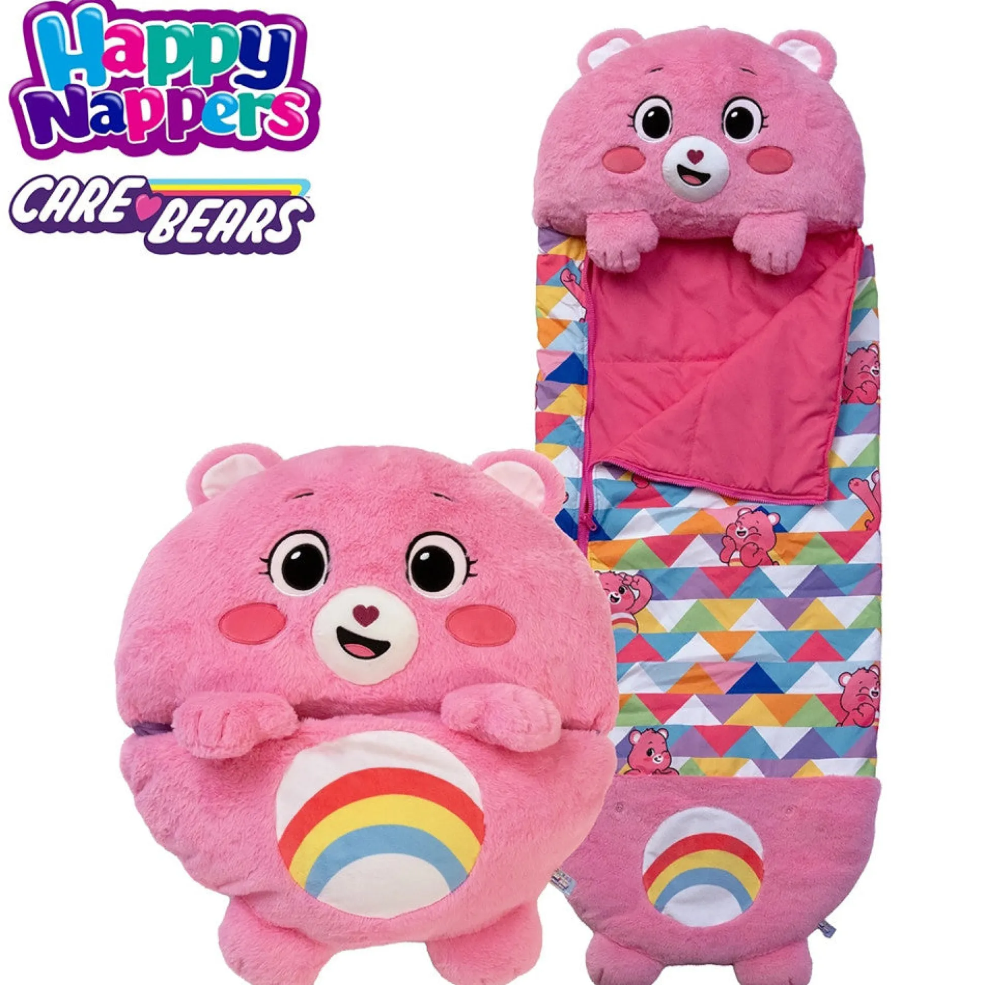 Flat River Group Happy Nappers Care Bears Cheer Bear Sleep Sack for Kids* Social & Emotional Skills|Stuffed Animals