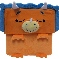 Flat River Group Happy Nappers Dino Triceratops 15 inch Plush Toy - Brown/Blue* Stuffed Animals|Stuffed Animals & Plush Toys