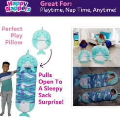 Flat River Group Happy Nappers Dolphin Disco 54 inch Plush Pillow & Sleepy Sack - Medium* Stuffed Animals|Stuffed Animals & Plush Toys