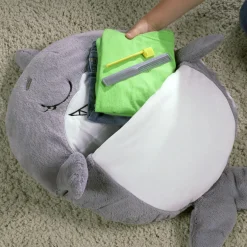 Flat River Group Happy Nappers Large 66 inch Grey Shark Pillow & Sleepy Sack - Kids 7+* Stuffed Animals|Stuffed Animals & Plush Toys