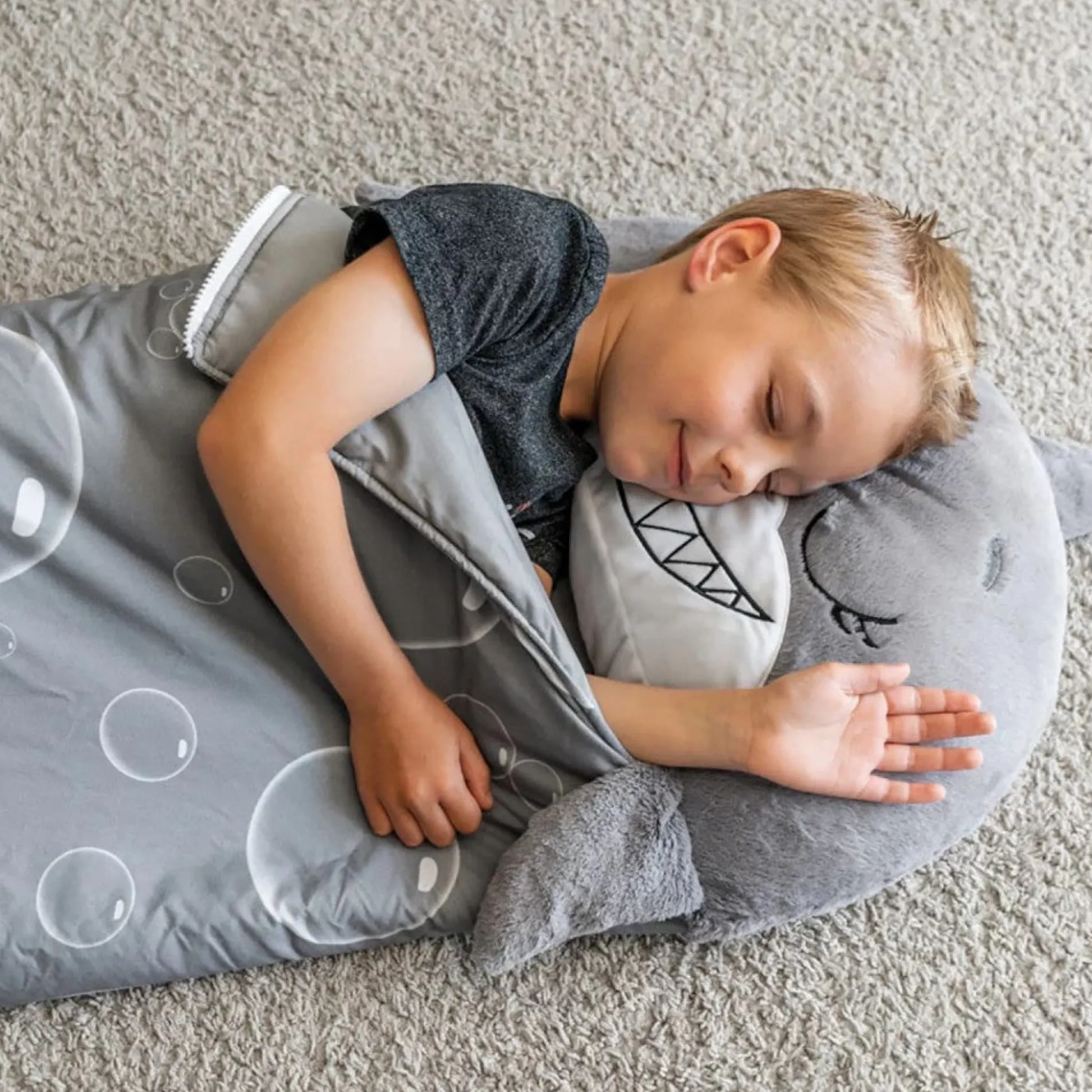Flat River Group Happy Nappers Large 66 inch Grey Shark Pillow & Sleepy Sack - Kids 7+* Stuffed Animals|Stuffed Animals & Plush Toys