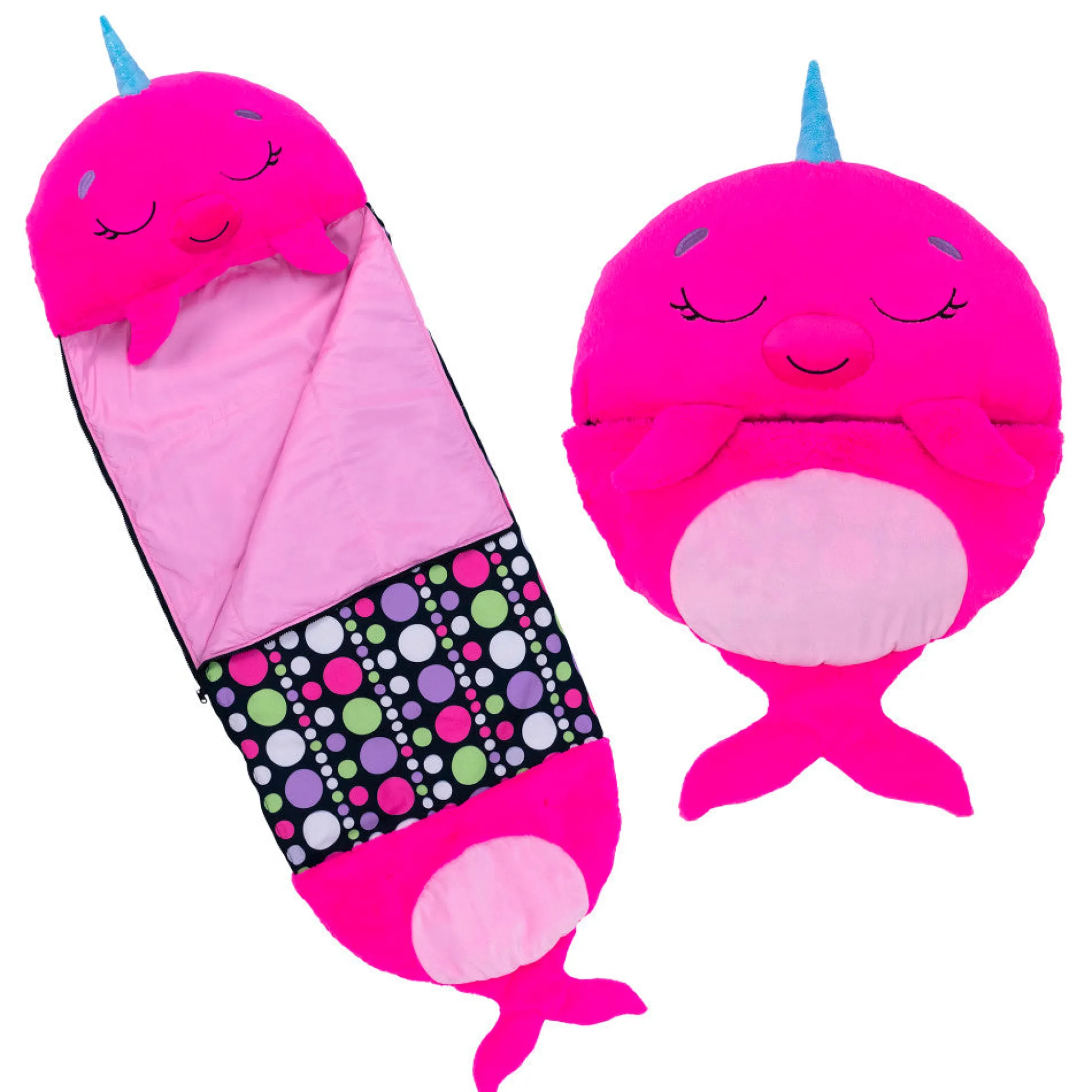 Flat River Group Happy Nappers Large 66 inch Plush Neil The Pink Narwhal - Kids 7+* Social & Emotional Skills|Stuffed Animals