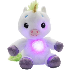 Flat River Group Happy Nappers Lullabrites Unicorn Musical Light-Up Plush - White & Green* Stuffed Animals|Stuffed Animals & Plush Toys