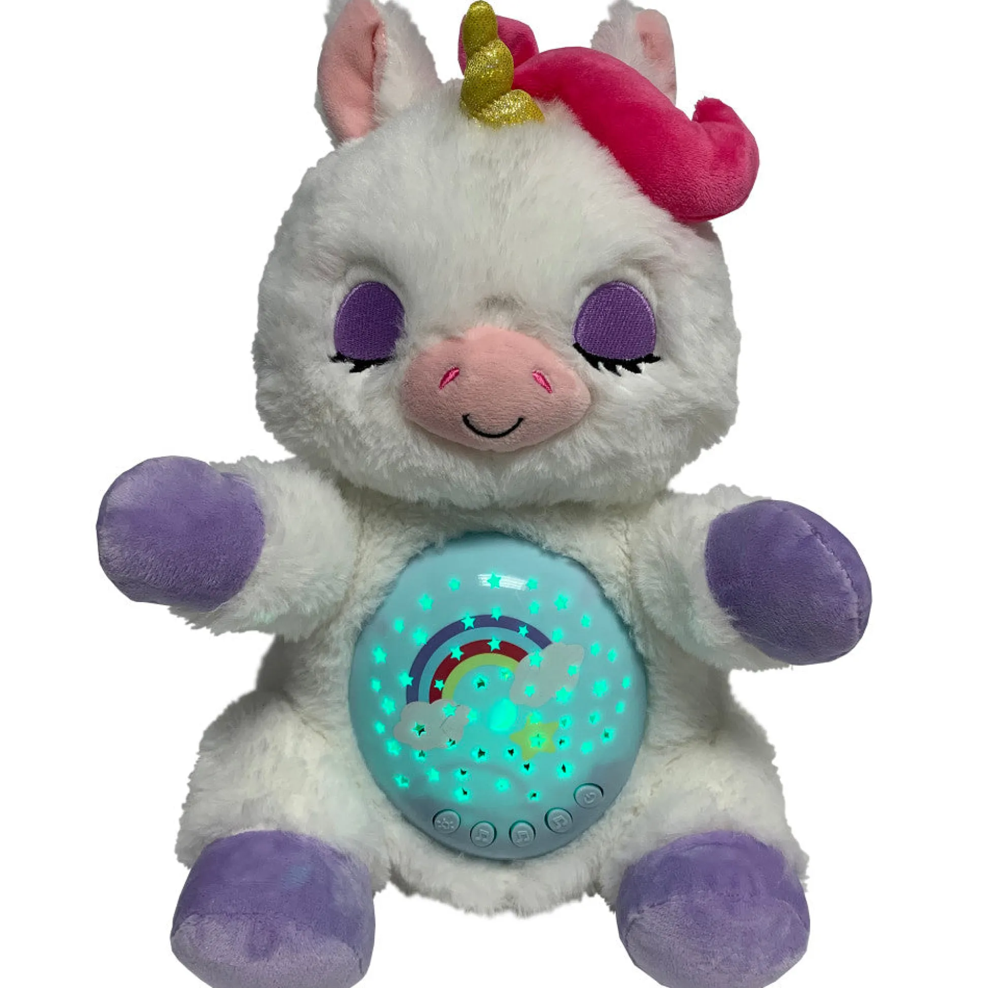 Flat River Group Happy Nappers Lullabrites Sweet Dreams 12 inch Interactive Unicorn - White/Purple* Stuffed Animals|Stuffed Animals & Plush Toys