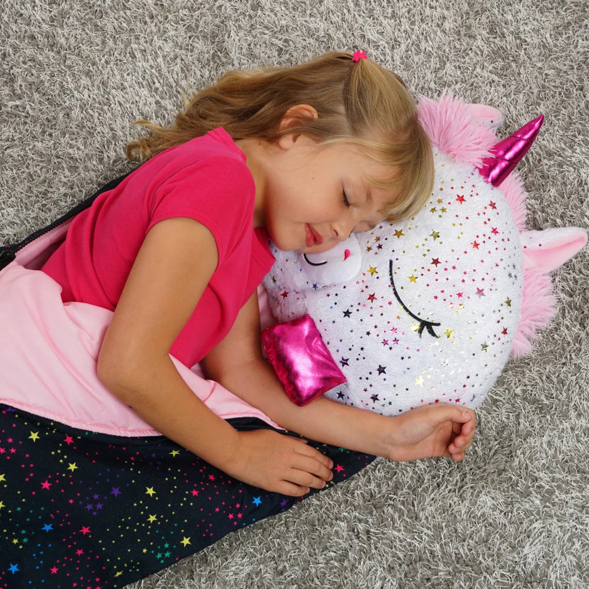 Flat River Group Happy Nappers Shimmer Unicorn Large 66 inch Pillow & Sleepy Sack - Kids 7+* Stuffed Animals|Stuffed Animals & Plush Toys
