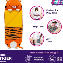 Flat River Group Happy Nappers Tiger Tobi 54 inch Plush Pillow & Sleepy Sack - Medium* Stuffed Animals|Stuffed Animals & Plush Toys