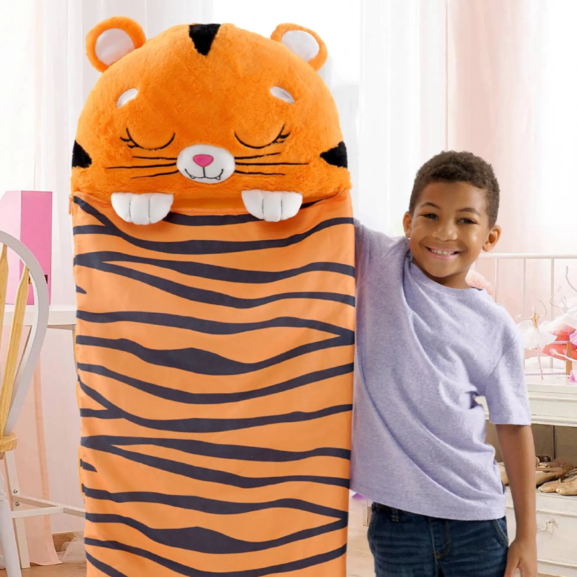 Flat River Group Happy Nappers Tiger Tobi 66 inch Plush Sleepy Sack - Large* Stuffed Animals|Stuffed Animals & Plush Toys