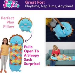 Flat River Group Happy Nappers Triceratops Timmy 54 Inch Plush Pillow & Sleepy Sack - Medium* Stuffed Animals|Stuffed Animals & Plush Toys