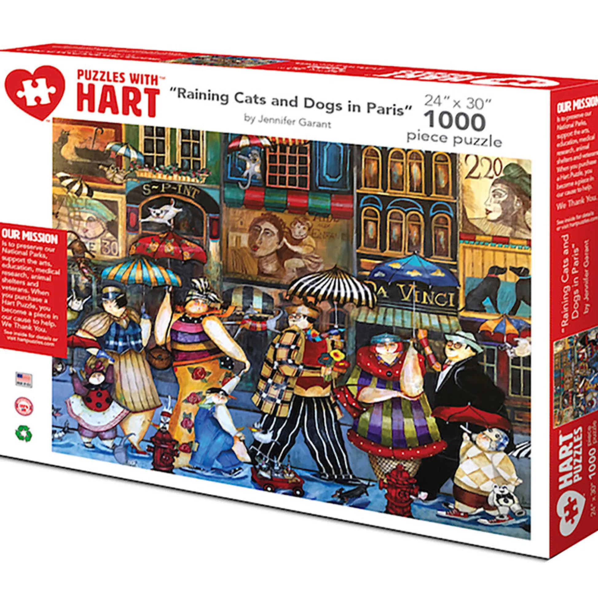 Flat River Group Hart Puzzles Raining Cats and Dogs in Paris Jigsaw Puzzle - 1000 pc* Puzzles